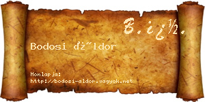 Bodosi Áldor névjegykártya